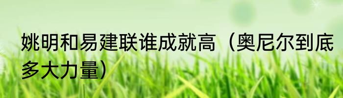 姚明和易建联谁成就高（奥尼尔到底多大力量）