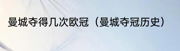 曼城夺得几次欧冠（曼城夺冠历史）