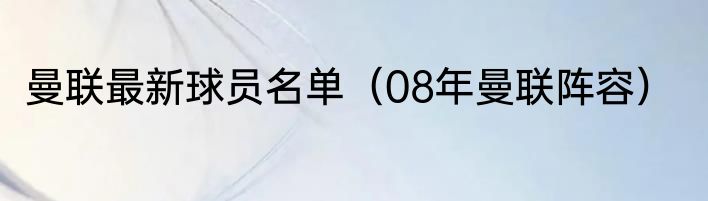 曼联最新球员名单（08年曼联阵容）