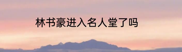 林书豪进入名人堂了吗