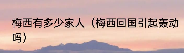 梅西有多少家人（梅西回国引起轰动吗）