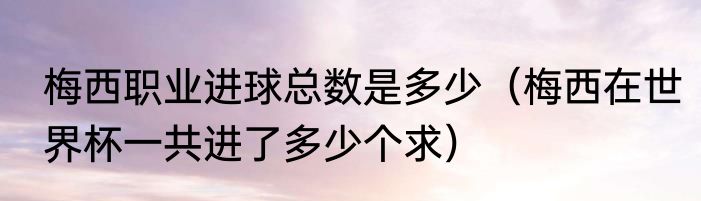 梅西职业进球总数是多少（梅西在世界杯一共进了多少个求）