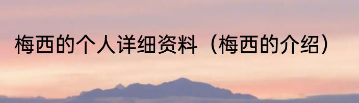 梅西的个人详细资料（梅西的介绍）