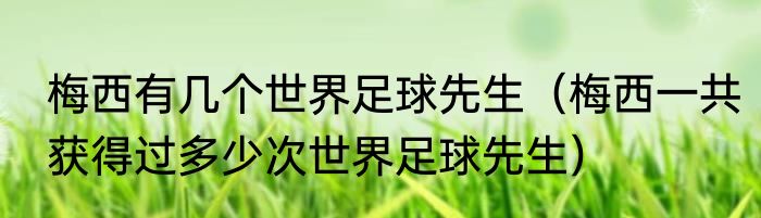 梅西有几个世界足球先生（梅西一共获得过多少次世界足球先生）