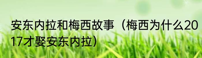 安东内拉和梅西故事（梅西为什么2017才娶安东内拉）