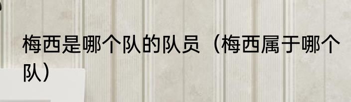 梅西是哪个队的队员（梅西属于哪个队）