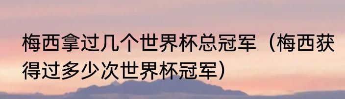梅西拿过几个世界杯总冠军（梅西获得过多少次世界杯冠军）