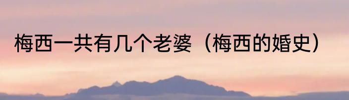 梅西一共有几个老婆（梅西的婚史）