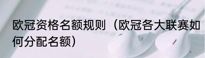 欧冠资格名额规则（欧冠各大联赛如何分配名额）
