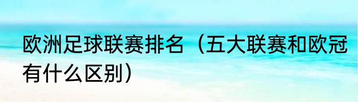 欧洲足球联赛排名（五大联赛和欧冠有什么区别）