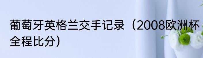 葡萄牙英格兰交手记录（2008欧洲杯全程比分）