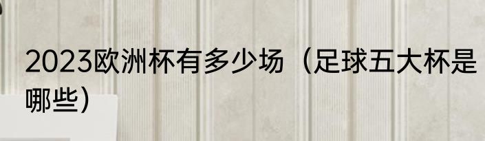 2023欧洲杯有多少场（足球五大杯是哪些）