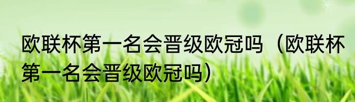 欧联杯第一名会晋级欧冠吗（欧联杯第一名会晋级欧冠吗）