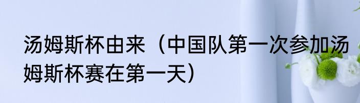 汤姆斯杯由来（中国队第一次参加汤姆斯杯赛在第一天）