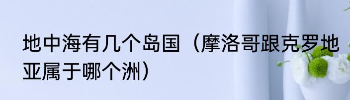 地中海有几个岛国（摩洛哥跟克罗地亚属于哪个洲）