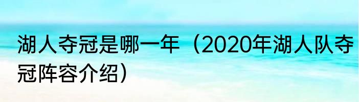 湖人夺冠是哪一年（2020年湖人队夺冠阵容介绍）