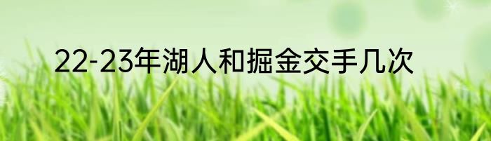 22-23年湖人和掘金交手几次