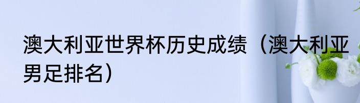 澳大利亚世界杯历史成绩（澳大利亚男足排名）