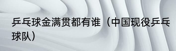 乒乓球金满贯都有谁（中国现役乒乓球队）