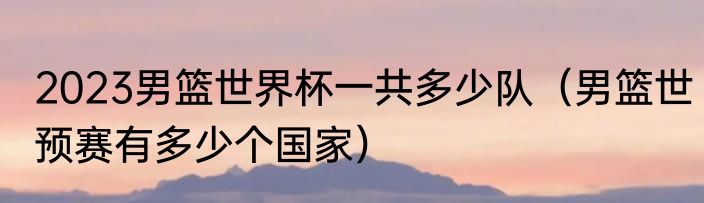 2023男篮世界杯一共多少队（男篮世预赛有多少个国家）