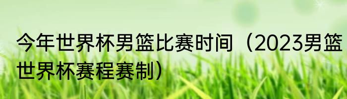 今年世界杯男篮比赛时间（2023男篮世界杯赛程赛制）