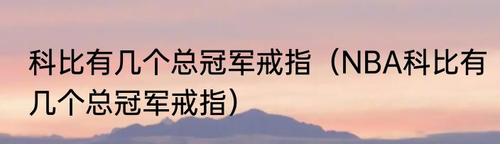 科比有几个总冠军戒指（NBA科比有几个总冠军戒指）