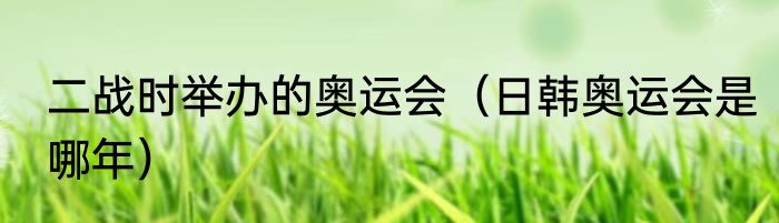 二战时举办的奥运会（日韩奥运会是哪年）