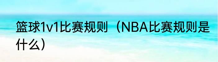 篮球1v1比赛规则（NBA比赛规则是什么）