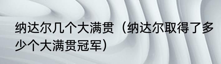 纳达尔几个大满贯（纳达尔取得了多少个大满贯冠军）