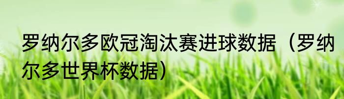 罗纳尔多欧冠淘汰赛进球数据（罗纳尔多世界杯数据）