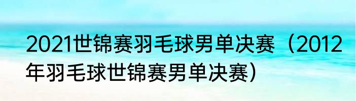 2021世锦赛羽毛球男单决赛（2012年羽毛球世锦赛男单决赛）