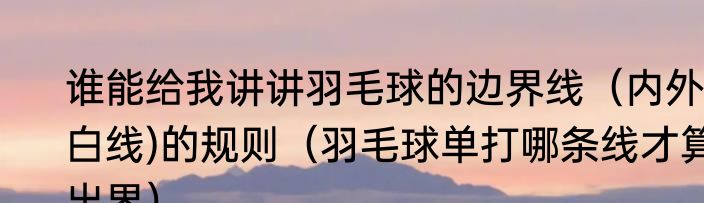 谁能给我讲讲羽毛球的边界线（内外白线)的规则（羽毛球单打哪条线才算出界）