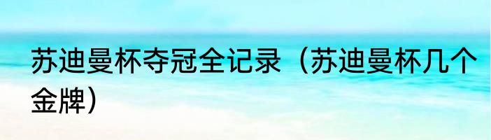 苏迪曼杯夺冠全记录（苏迪曼杯几个金牌）
