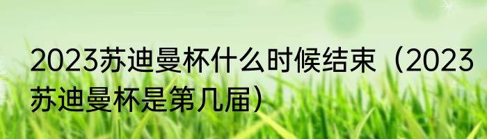 2023苏迪曼杯什么时候结束（2023苏迪曼杯是第几届）