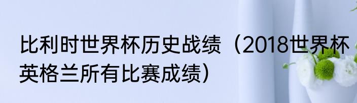 比利时世界杯历史战绩（2018世界杯英格兰所有比赛成绩）