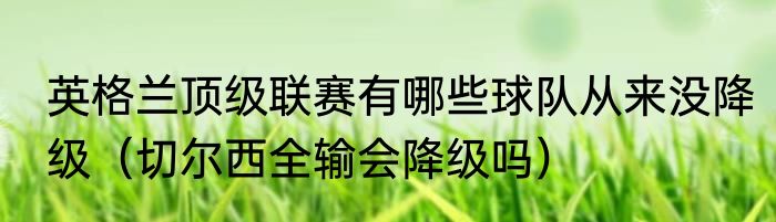 英格兰顶级联赛有哪些球队从来没降级（切尔西全输会降级吗）