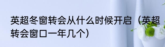 英超冬窗转会从什么时候开启（英超转会窗口一年几个）