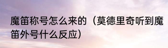 魔笛称号怎么来的（莫德里奇听到魔笛外号什么反应）