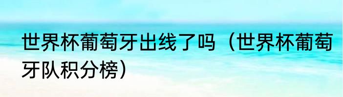 世界杯葡萄牙出线了吗（世界杯葡萄牙队积分榜）