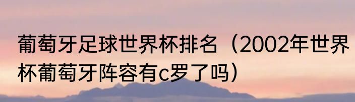葡萄牙足球世界杯排名（2002年世界杯葡萄牙阵容有c罗了吗）