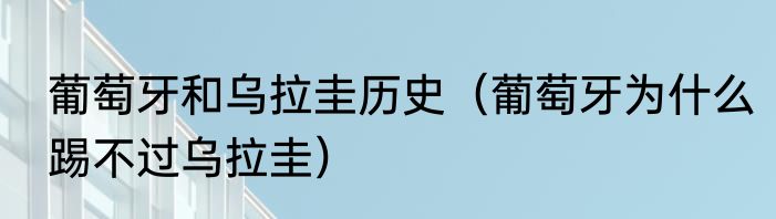 葡萄牙和乌拉圭历史（葡萄牙为什么踢不过乌拉圭）