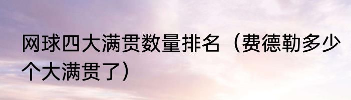 网球四大满贯数量排名（费德勒多少个大满贯了）