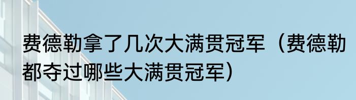 费德勒拿了几次大满贯冠军（费德勒都夺过哪些大满贯冠军）