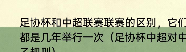 足协杯和中超联赛联赛的区别，它们都是几年举行一次（足协杯中超对中乙规则）