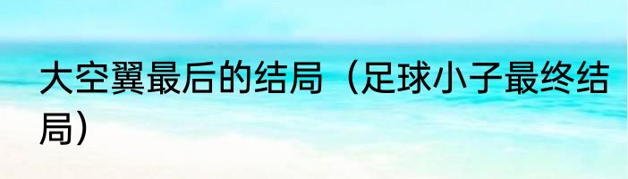 大空翼最后的结局（足球小子最终结局）