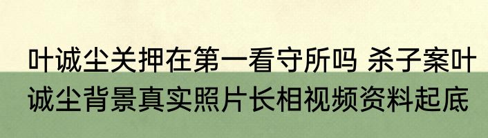 叶诚尘关押在第一看守所吗 杀子案叶诚尘背景真实照片长相视频资料起底