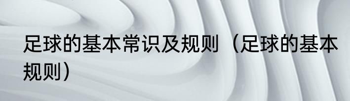 足球的基本常识及规则（足球的基本规则）