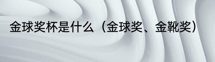 金球奖杯是什么（金球奖、金靴奖）