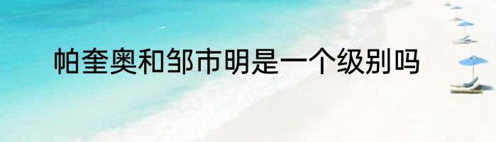 帕奎奥和邹市明是一个级别吗