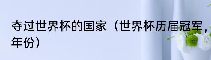 夺过世界杯的国家（世界杯历届冠军，年份）